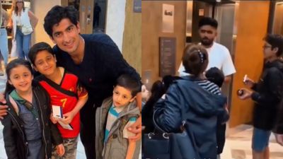 WATCH - Naseem Shah gives fake Babar Azam autograph to crying kid after Pakistan captain leaves without meeting him Naseem Shah gives Babar Azam's autograph to kid (Twitter screen grab)