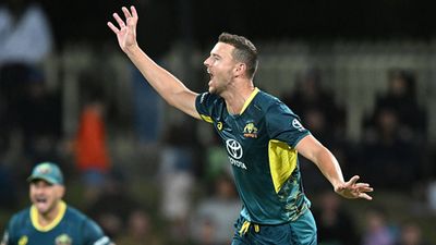 3 maidens, 5 runs and 2 wickets: Josh Hazlewood turns T20 into Test match as Australia overpower Namibia to kick-off T20 World Cup 2024 preparations Josh Hazlewood appeals for a wicket (File Photo: Getty Images)