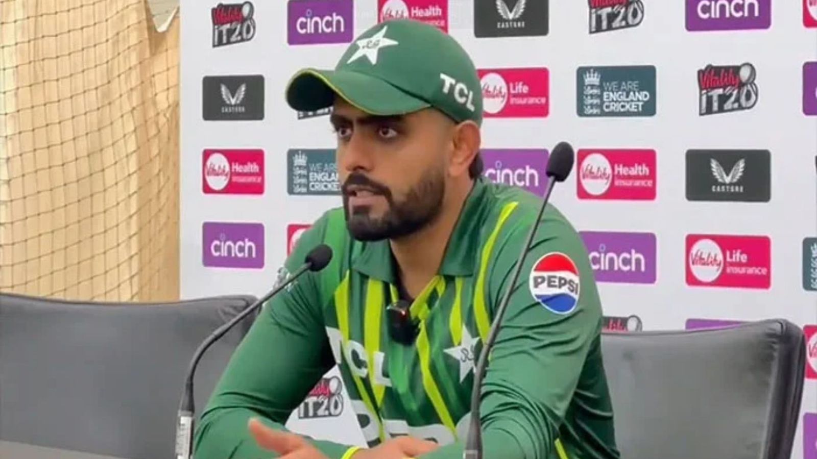 'When we don't select a player, you ask us why': Babar Azam's shocking reply to journalist's question on Azam Khan's selection Babar Azam in frame (Twitter screen grab)