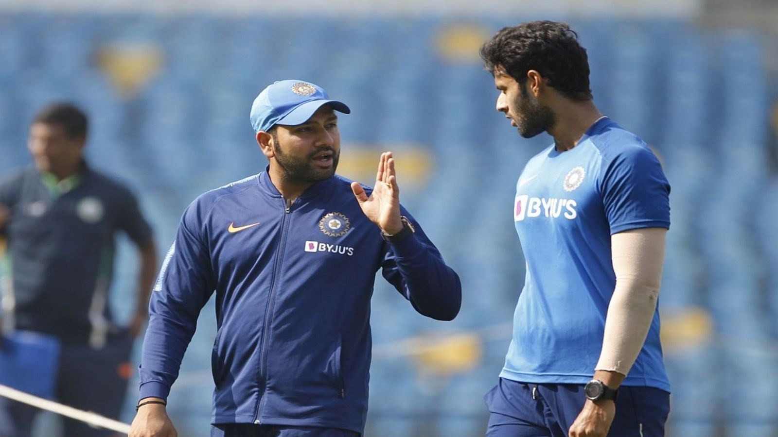 Rohit Sharma trains Shivam Dube ahead of T20 World Cup 2024 warm up clash against Bangladesh | WATCH VIDEO Rohit Sharma and Shivam Dube (Credits X)
