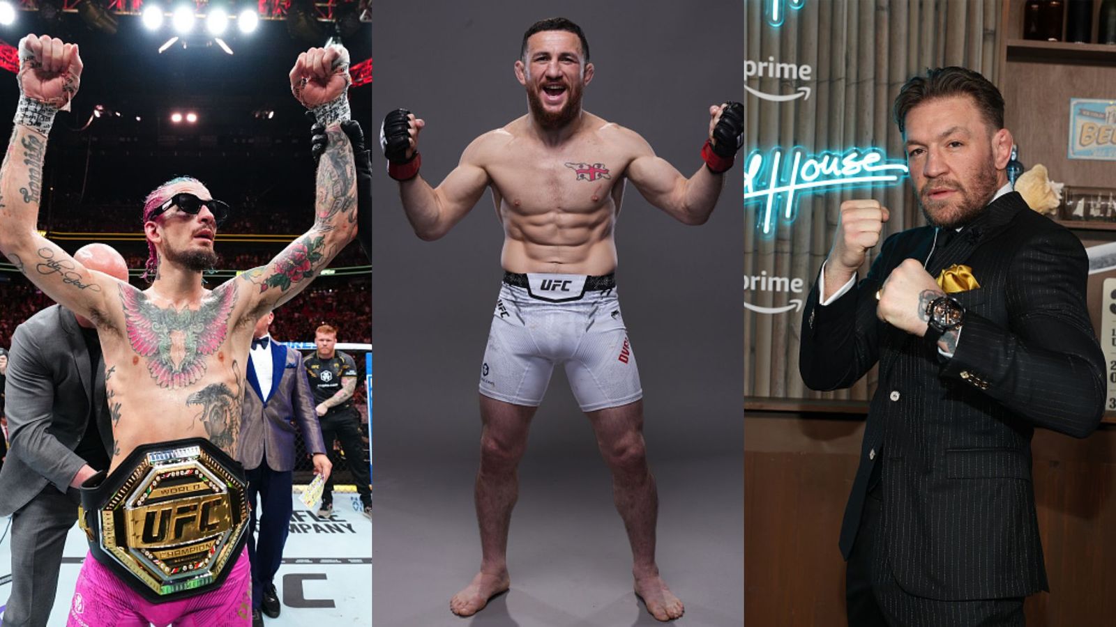 EXCLUSIVE - Merab Dvalishvili promises to take care of UFC Champion Sean O'Malley for Conor McGregor, says 'will fight him and.. punish him' Sean O'Malley, Merab Dvalishvili and Conor McGregor in frame (Getty)