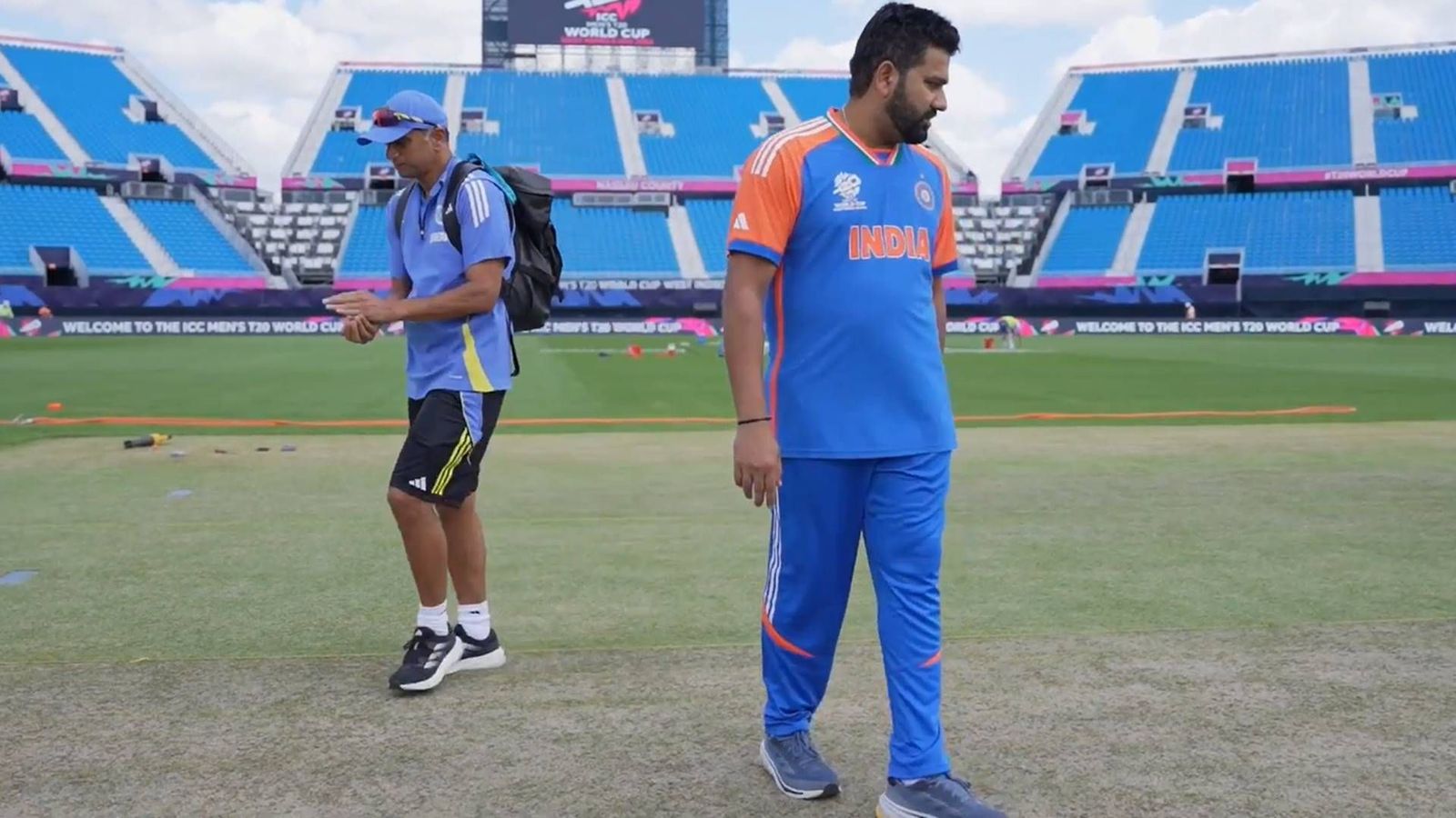 'Guys could feel that on hamstring and calves': Rahul Dravid reveals New York's brand new ground may lead to injuries Head coach Rahul Dravid with Rohit Sharma inspecting the conditions (Screengrab: BCCI)