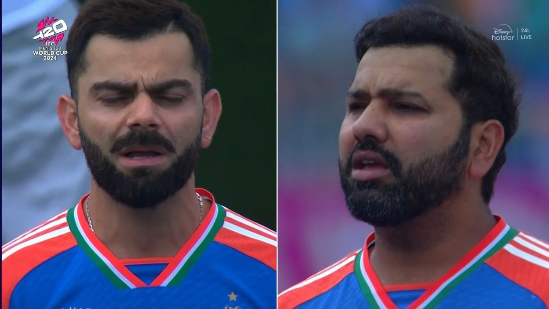 WATCH - Rohit Sharma, Virat Kohli gets emotional during national anthem in India vs Ireland T20 World Cup 2024 clash WATCH - Rohit Sharma, Virat Kohli gets emotional during national anthem in India vs Ireland T20 World Cup 2024 clash