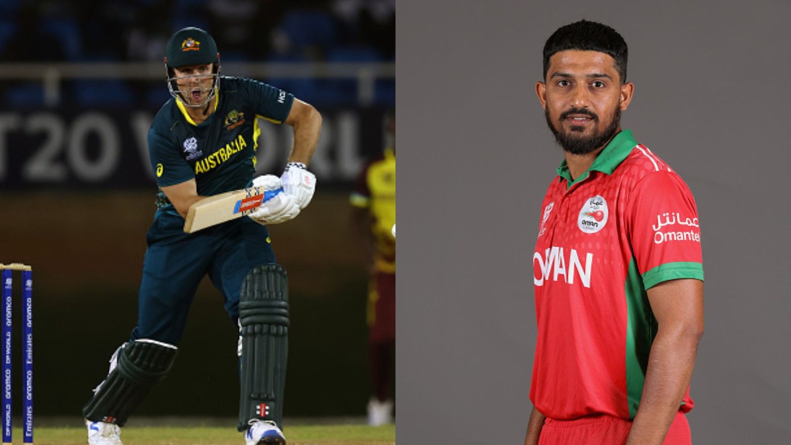 AUS vs Oman, T20 World Cup 2024 Live Streaming: When and where to watch Australia vs Oman clash online? Mitchell Marsh and Aqib Ilyas in frame (Getty)