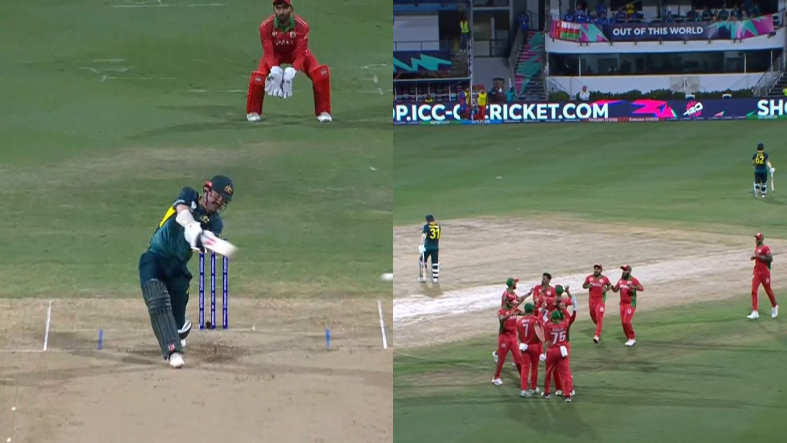 AUS vs OMA: Social media erupts with fans trolling Travis Head for getting out in third over vs Oman Travis Head gets out vs Oman (credit: Twitter screen grab)