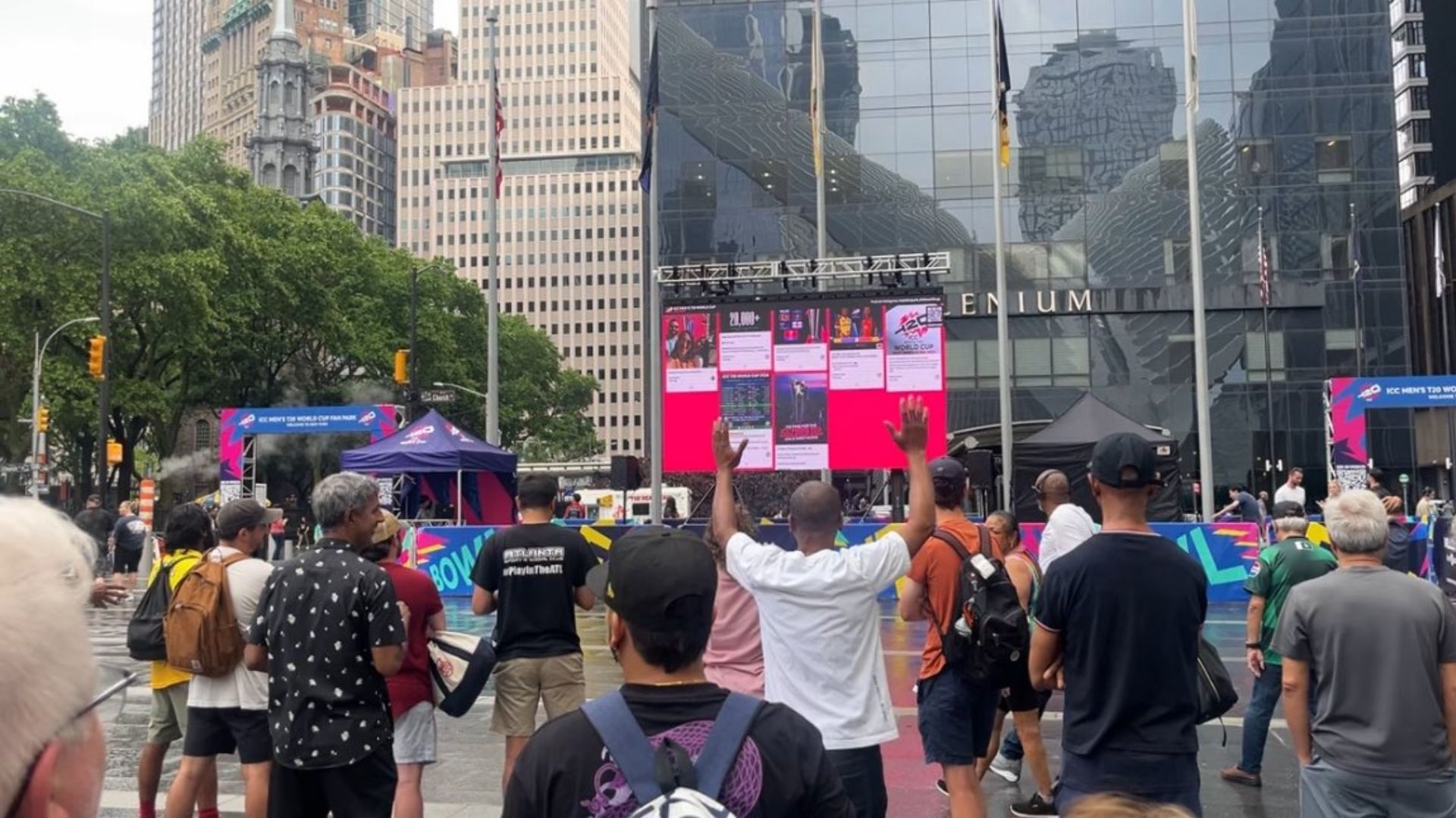 WATCH - Streets of USA erupt as fans celebrate historic T20 World Cup win against Pakistan Fans celebrate USA's win on streets (Twitter screen grab)