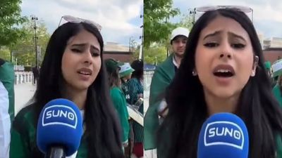 WATCH | 'Ek hi dil hai, kitni baar todoge': Pakistani fan-girl's emotional rant breaks internet after Babar Azam brigade's T20 World Cup upset vs USA Pakistani fan-girl's emotional rant breaks internet after Babar Azam brigade's T20 World Cup upset vs USA. (Screengrab-X)