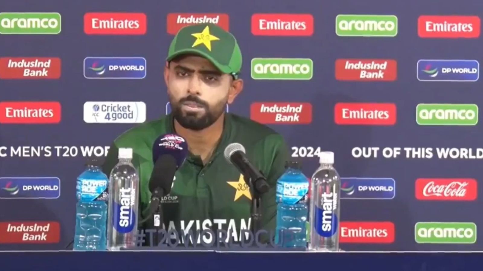 WATCH - Babar Azam becomes center of joke after giving wrong answer to question asked in English Babar Azam in frame (Twitter screen grab)