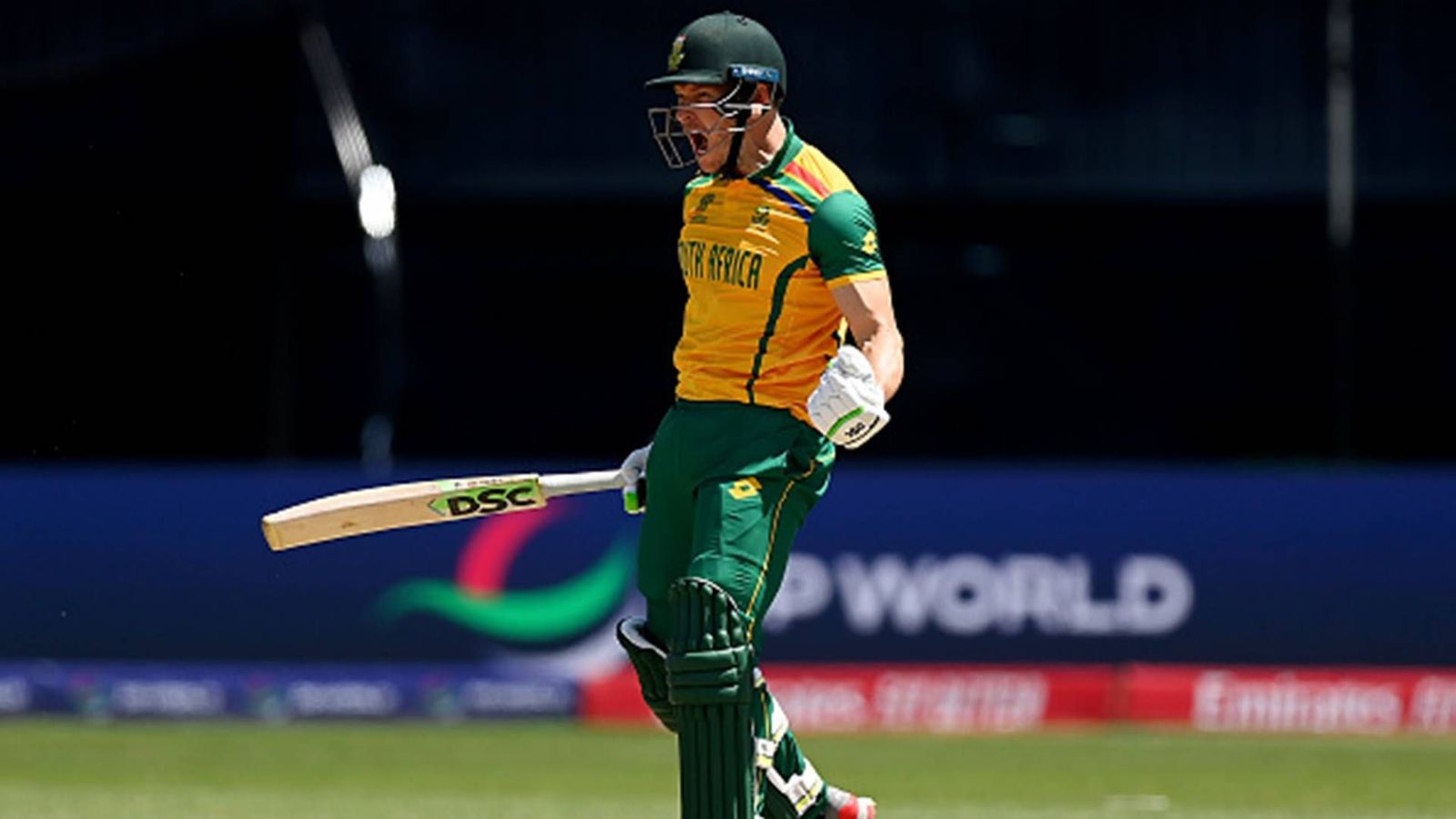 David Miller saves South Africa from choking against 'Giant Killer' Netherlands on low-scoring New York pitch despite batting collapse David Miller celebrates South Africa's win after hitting a six (Getty Images)