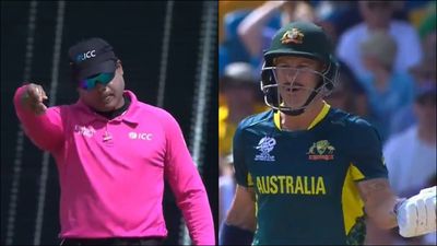 Matthew Wade left shocked as umpire Nitin Menon shoos him away leading to heated argument; video goes viral Nitin Menon signals Matthew Wade to go back and take strike (Screengrab: X)