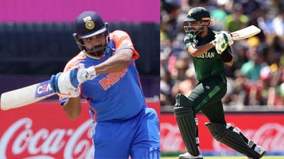 IND vs PAK, T20 World Cup: Rain delays toss in India vs Pakistan's showdown, here are the details on over deductions, match conditions India skipper Rohit Sharma (left) and Pakistan captain Babar Azam in this frame. (Getty)