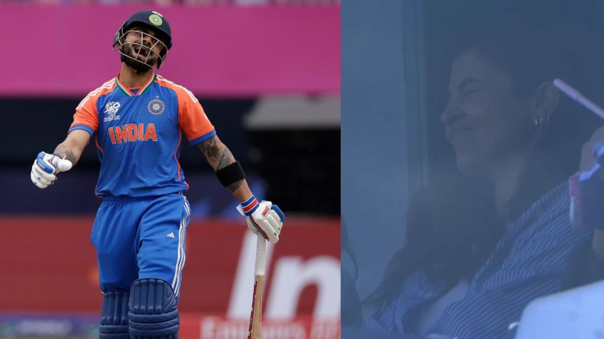WATCH: Anushka Sharma left heartbroken after Virat Kohli falls early in India vs Pakistan's T20 World Cup clash Anushka Sharma (right) was left devastated after her husband Virat Kohli's early departure during India vs Pakistan's T20 World Cup clash. (Screengrab-X)