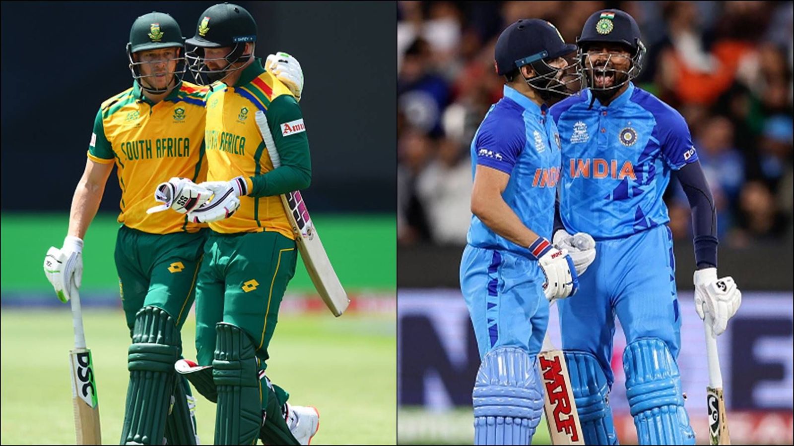 Heinrich Klaasen, David Miller break the T20 World Cup partnership record created by Virat Kohli, Hardik Pandya against Pakistan South Africa's David Miller and Heinrich Klassen; India's Virat Kohli and Hardik Pandya (Getty Images)