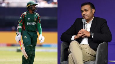 'You are not Hayden or Gilchrist.. play according to your standards': Virender Sehwag's brutal jibe at Shakib Al Hasan after flop show vs South Africa Shakib Al Hasan and Virender Sehwag in frame (Getty)