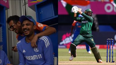 Chahal TV is back! Axar Patel reveals how he gambled with field placement and forced Imad Wasim to play dot balls Axar Patel and Yuzvendra Chahal share a light messag ein the dressing room; Imad Wasim plays a shot (Screengrab: ICT, Instagram; Getty Images)