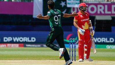 Haris Rauf achieves major milestone with double-wicket over against Canada, becomes fastest Pakistan bowler to achieve this feat Haris Rauf celebrates a wicket against Canada (Getty Images)