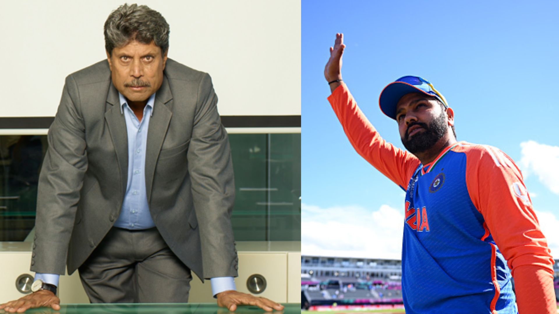 'I would go and ask captain Rohit Sharma…': Kapil Dev questions India captain's strategic change in T20 World Cup ahead of IND vs USA match Legendary cricketer Kapil Dev (left) and India captain Rohit Sharma in this frame. (Getty)