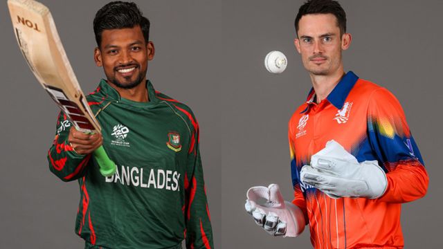 BAN vs NED, T20 World Cup 2024: Check probable playing XI, head-to-head, pitch report, weather report and all you want to know Najmul Hossain Shanto and Scott Edwards in frame (Getty)