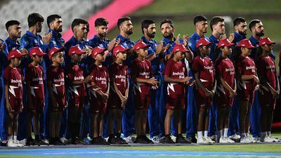 Huge blow to Afghanistan before Super 8 clash against India; star player ruled out of T20 World Cup 2024, replacement named Afghanistan team during their national anthem in T20 World Cup 2024 (Getty Images)