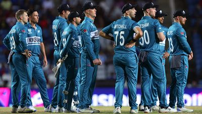 Legendary New Zealand bowler confirms ongoing T20 World Cup 2024 will be his last after dominating win over Uganda New Zealand players during clash against Uganda (Getty Images)