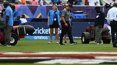 'They should not host the matches...': Frustrated Sunil Gavaskar's scathing attack on ICC after India vs Canada's washed out game A match official inspects the field during a delay in the start of the ICC men's Twenty20 World Cup 2024 group A cricket match between India and Canada at Central Broward Park & Broward County Stadium in Lauderhill, Florida on June 15. (Getty)
