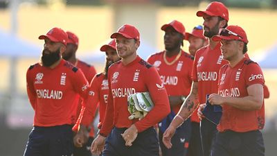 After rain threat, England keep their Super 8 stage hopes alive with 41-run win over Namibia in 10-over game Jos Buttler-led England side after a convincing win over Namibia (Getty Images)