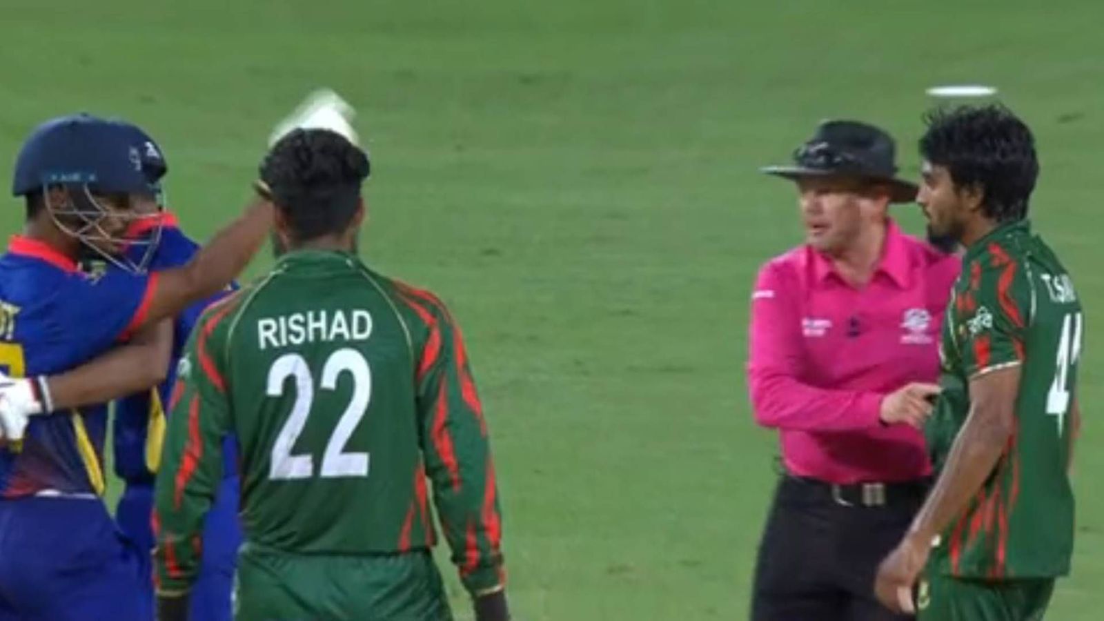WATCH: Nepal captain Rohit Paudel and Bangladesh pacer Tanzim Hasan Sakib engage in war of words before umpires intervene WATCH: Nepal captain Rohit Paudel and Bangladesh pacer Tanzim Hasan Sakib engage in war of words before umpires intervene