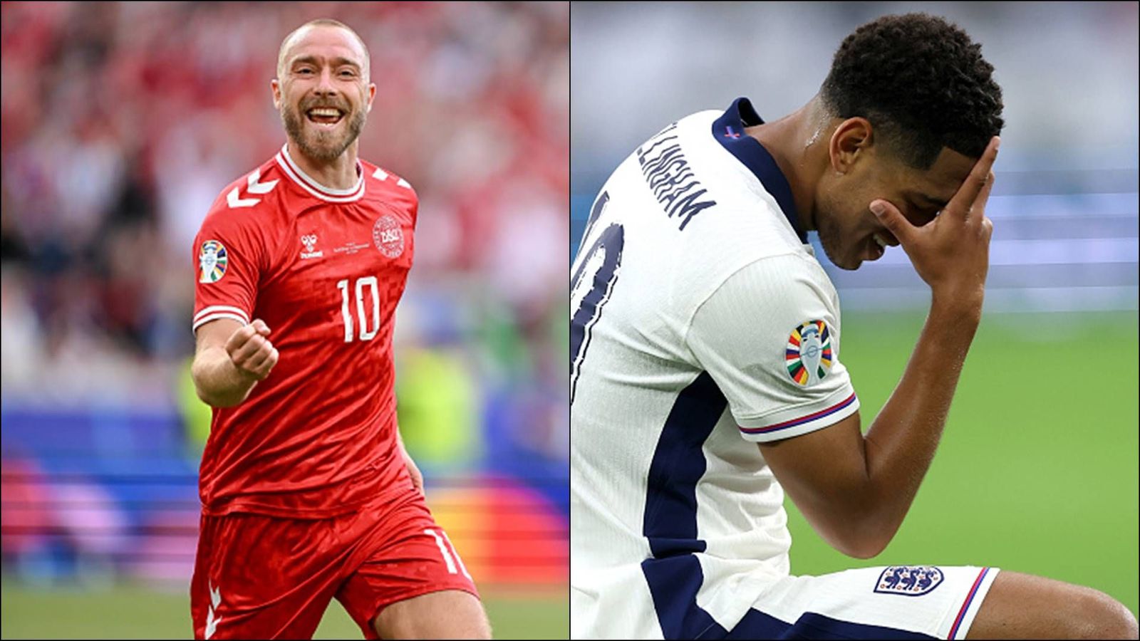 Euro 2024: Eriksen scores in Denmark's 1-1 draw with Slovenia 3 years after collapse, Bellingham's early goal helps England beat Serbia 1-0 Christian Eriksen and Jude Bellingham celebrate after scoring their respective goals (Getty Images)