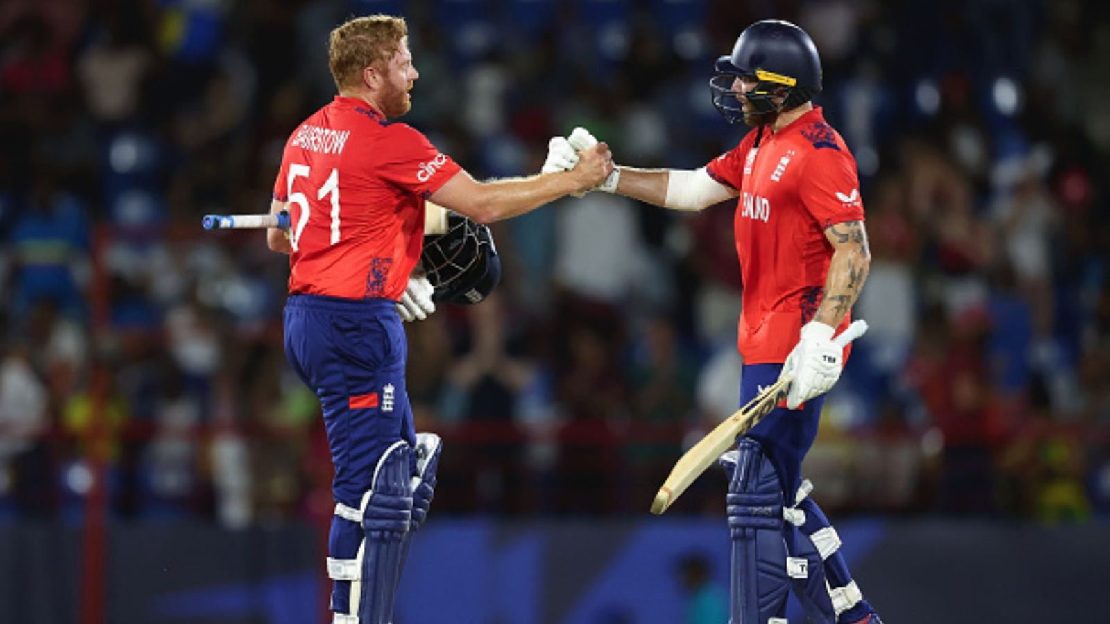 WI vs ENG: Phil Salt's thunderous fifty, Jonny Bairstow's blazing knock lead England to comfortable 8-wicket win over West Indies Jonny Bairstow and Phil Salt in frame (Getty)