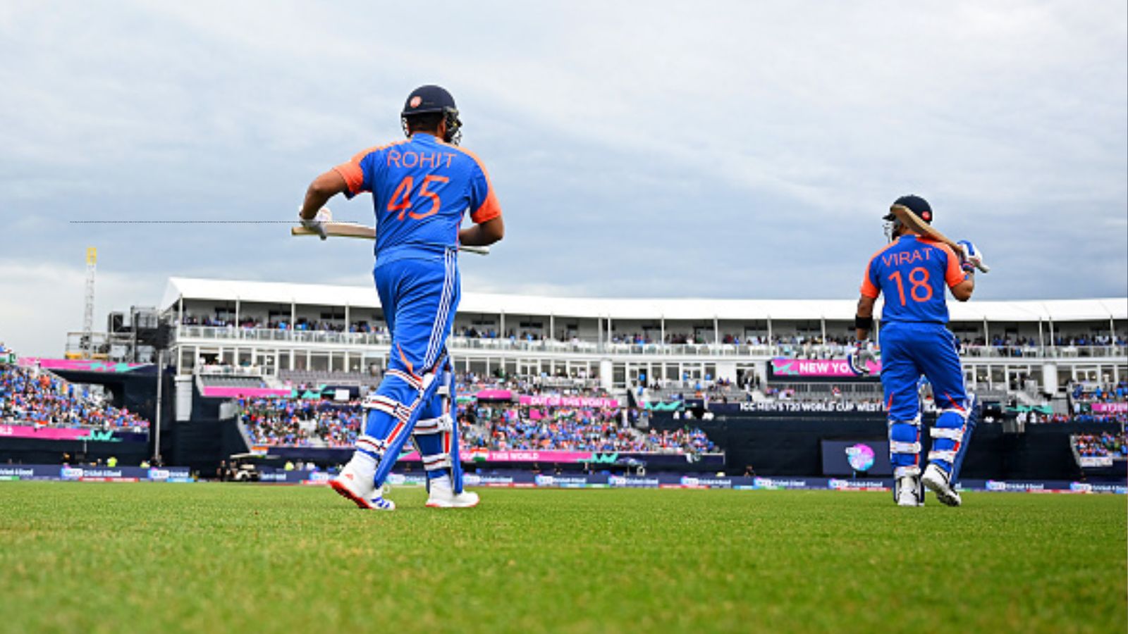 'I think one could afford to drop...': Brian Lara's stern warning to Virat Kohli, Rohit Sharma ahead of India vs Afghanistan's Super 8 clash India's superstar batters Rohit Sharma and Virat Kohli in this frame. (Getty)