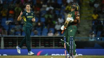 'Had no idea... saw when it came on screen': Pat Cummins addresses his T20 World Cup hat-trick in Super 8 clash against Bangladesh Pat Cummins after taking Mahmudullah's wicket (Getty)