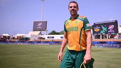 Anrich Nortje breaks England bowler's all-time T20 World Cup record with Harry Brook's wicket, surpasses Dale Steyn too Anrich Nortje after South Africa's seven-run win over England (Getty Images)