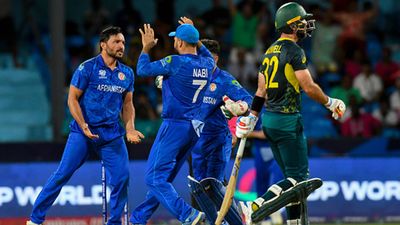 How Afghanistan can knockout Mitchell Marsh's Australia from T20 World Cup 2024 semifinal race: All possible Group 1 scenarios explained Gulbadin Naib celebrates Glenn Maxwell's wicket with Mohammad Nabi (Getty Images)