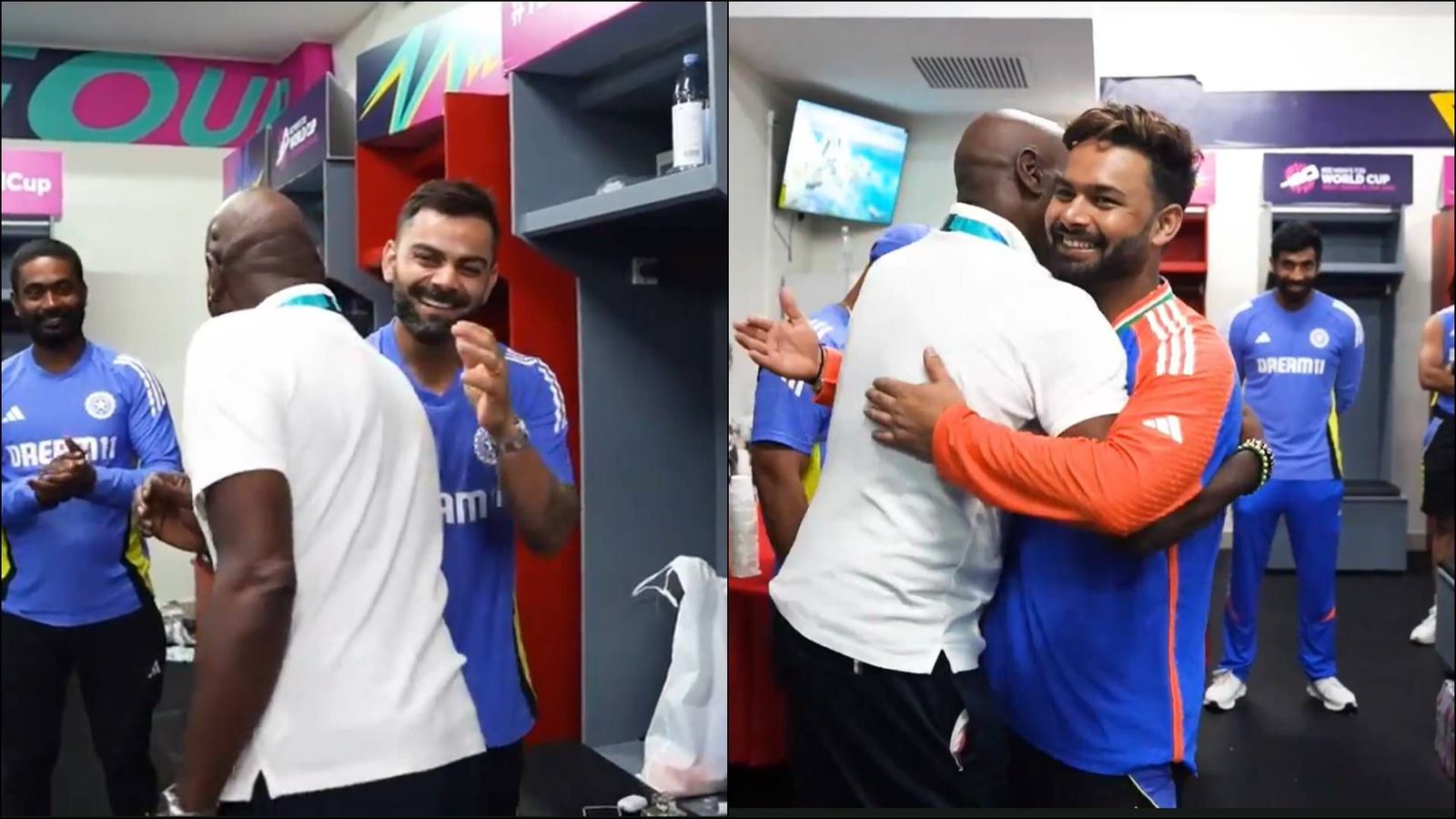 Watch: Sir Vivian Richards becomes special guest to present fielding medal award, gives Virat Kohli, Rishabh Pant warm hug Sir Vivian Richards hugs Virat Kohli and Rishabh Pant in Indian dressing room (Screengrab: BCCI.tv)