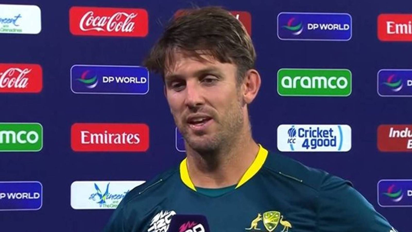 'We have 36 hours to turn it around...': Captain Marsh's message to dejected teammates ahead of must-win match vs India Mitchell Marsh during the post-match presentation (Screengrab: X)