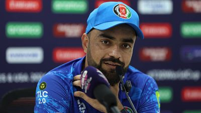 'I think I can sleep better now': Ecstatic Rashid Khan reveals contrasting emotions of two nights seven months apart after beating Australia Afghanistan captain Rashid Khan in a press conference (Getty Images)