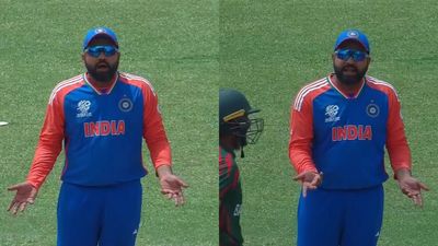 'Kya hai khelne de... maarne de ek out hua hai': Rohit Sharma's latest stump mic chat will leave you in splits Rohit Sharma during IND vs BAN (Twitter screen grab)