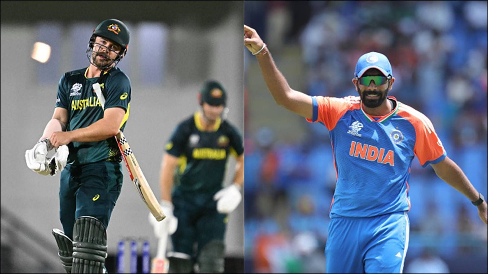 T20 World Cup 2024: Will rain spoil India vs Australia match and put Mitchell Marsh-led side's fate in Bangladesh's hands? Check weather update Travis Head and Jasprit Bumrah in action during T20 World Cup 2024 (Getty Images)