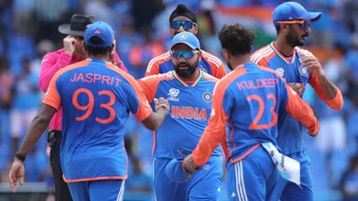 Who will India take on in T20 World Cup 2024 semifinal if they knock out Australia in their last Super 8 game? Indian players celebrate the win over Bangladesh (Getty Images)