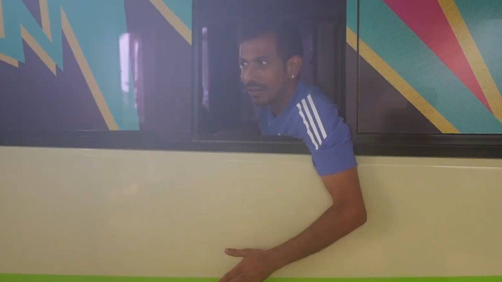 Hilarious Yuzvendra Chahal turns bus conductor ahead of India's high-voltage clash against Australia; watch viral video Yuzvendra Chahal in the team bus (Screengrab: X)