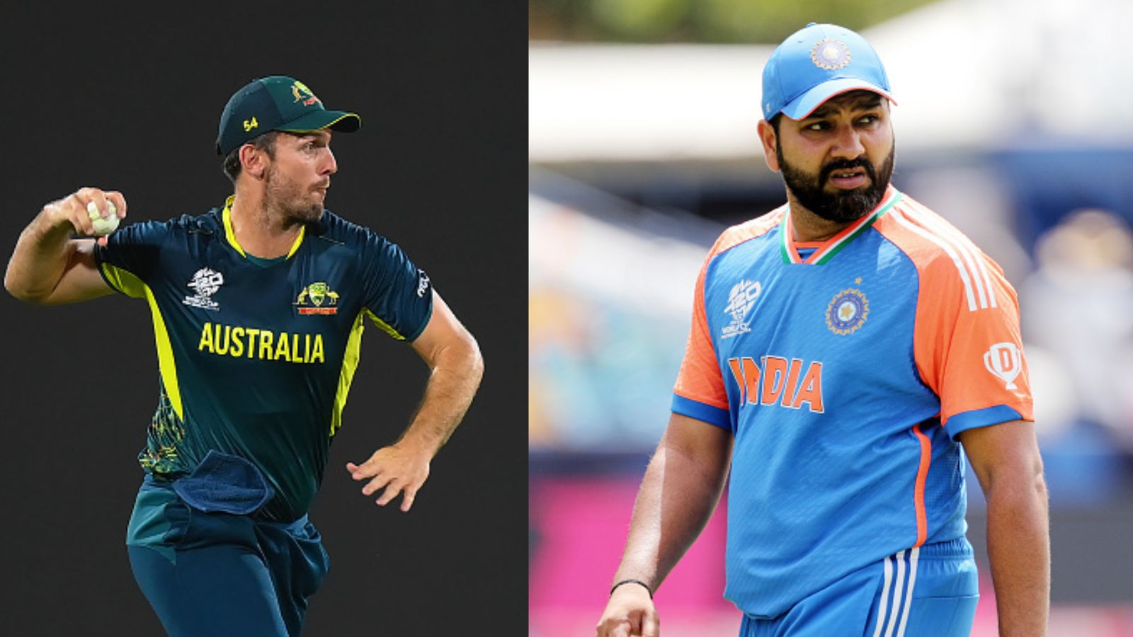 T20 World Cup, IND vs AUS: Australia bring back superstar player for crucial Super 8 clash against India; Know playing XIs of both sides India skipper Rohit Sharma (right) and Australia captain Mitchell Marsh in this frame. (Getty)