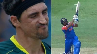 6,6,4,6,6: Rohit Sharma wreaks havoc on Mitchell Starc, plunders 29 runs off Australia pacer's over during IND vs AUS Super 8 clash 6,6,4,6,6: Rohit Sharma wreaks havoc on Mitchell Starc, plunders 29 runs off Australia pacer's over during IND vs AUS Super 8 clash. (Screengrab-X)