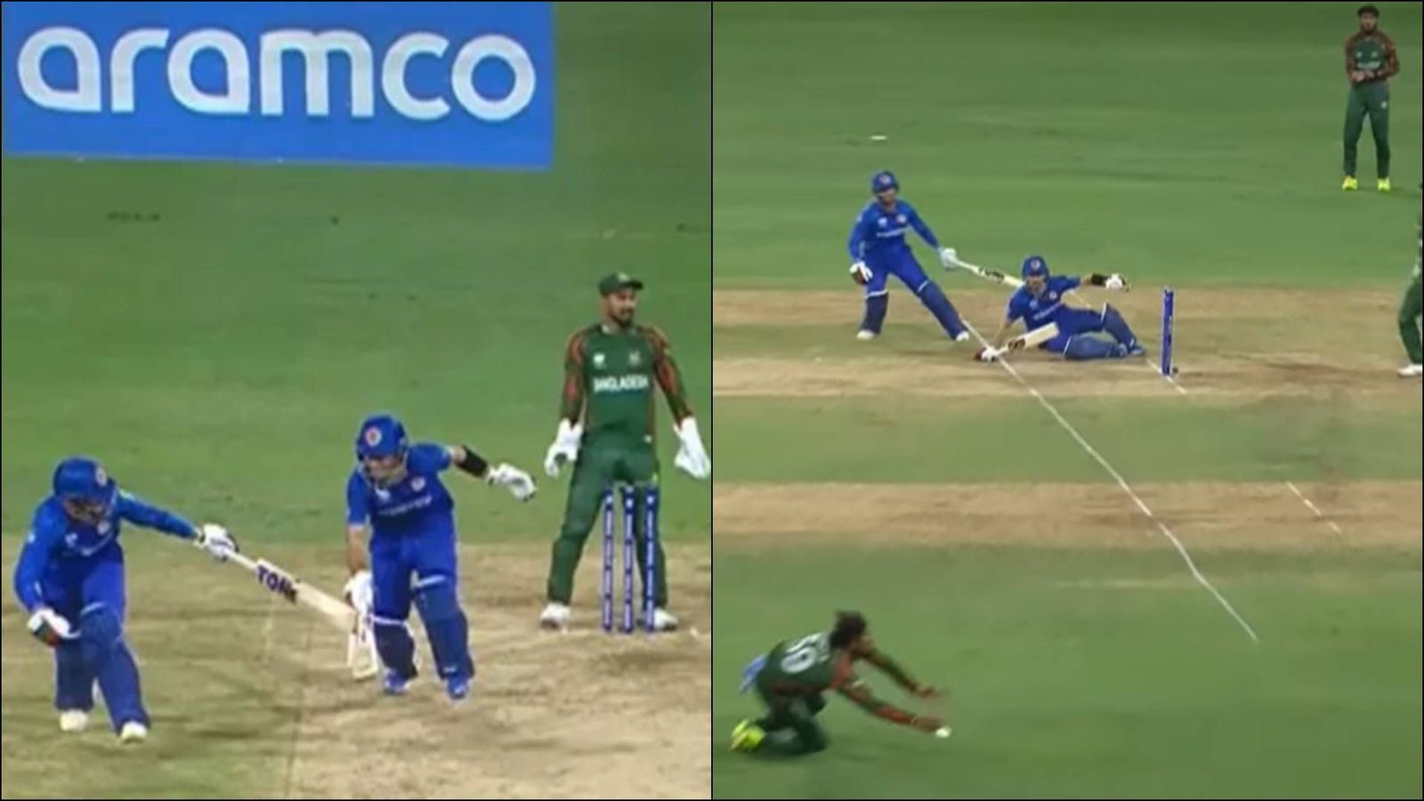 Bangladesh fail to pull off easiest of run outs as Rahmanullah Gurbaz, Azmatullah Omarzai run towards same end twice; watch viral video Bangladesh fail to pull off easiest of run outs as Rahmanullah Gurbaz, Azmatullah Omarzai run towards same end twice; watch viral video