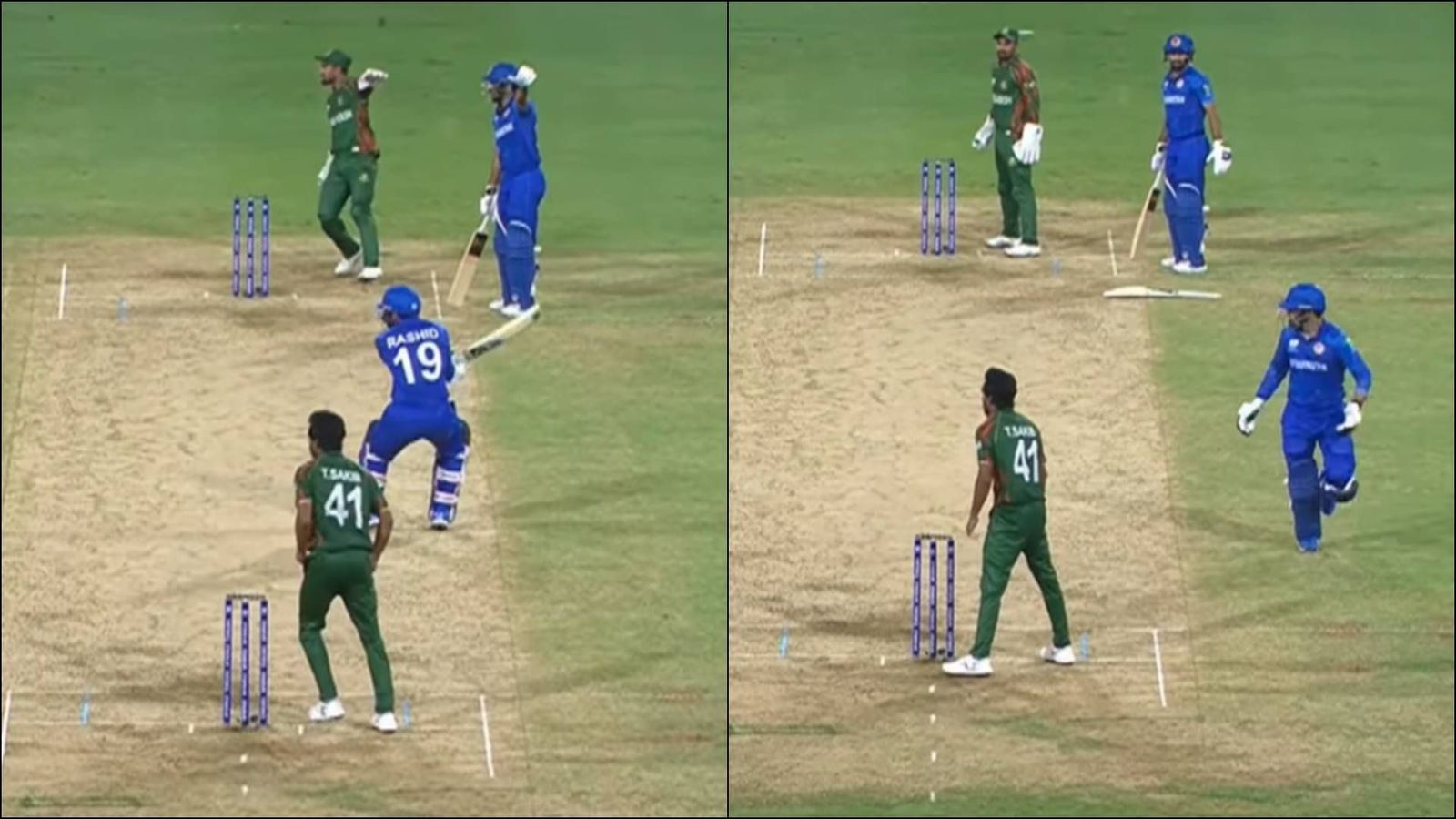 Watch: Rashid Khan throws his bat in frustration on pitch as Karim Janat denies him strike in last over Watch: Rashid Khan throws his bat in frustration on pitch as Karim Janat denies him strike in last over