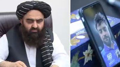 WATCH: Rashid Khan receives surprise video call from Afghanistan’s Foreign Minister after Semifinal qualification Mr Amir Khan Muttaqi talking to Rashid Khan (x screengrab)
