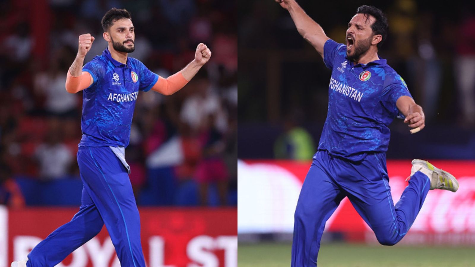 Naveen-ul-Haq trolls teammate Gulbadin Naib for with 'Welcome' reel for alleged fake hamstring injury Naveen-ul-Haq and Gulbadin Naib in frame (Getty)