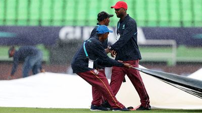 No 5-over game, no reserve day: Check India vs England T20 World Cup 2024 semifinal playing conditions if rain plays spoilsport in Guyana Groundstaff put covers on the pitch at Providence Stadium, Guyana (Getty Images)