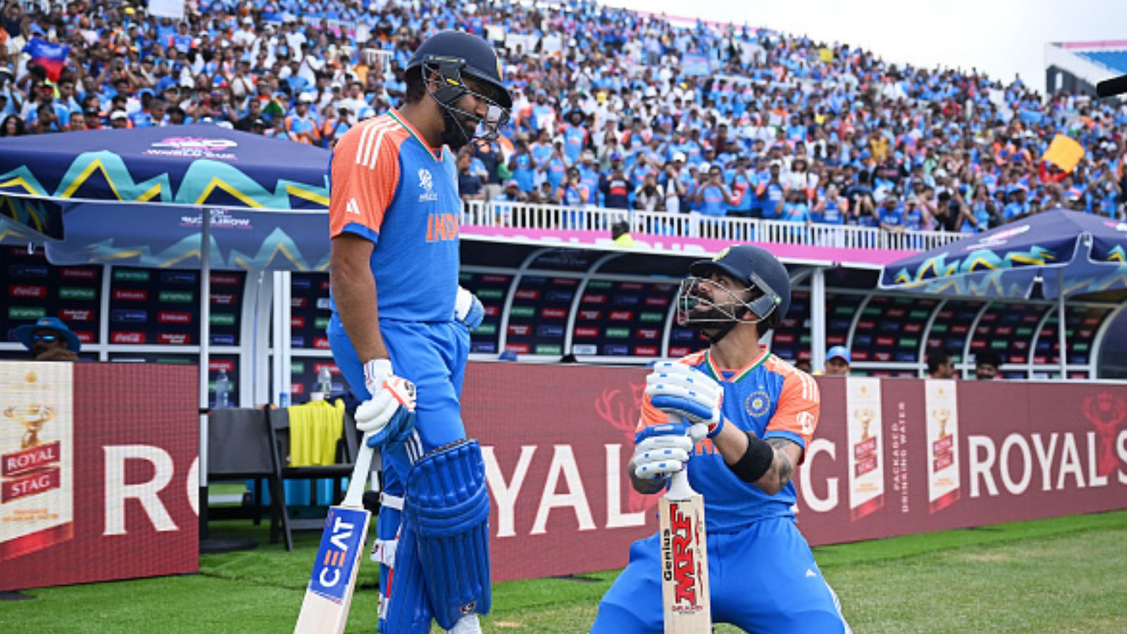 Rohit Sharma strongly defends Virat Kohli amidst poor form ahead of India vs England semifinal clash, says 'We don't want to just talk...' India's superstar batters Rohit Sharma (left) and Virat Kohli in this frame. (Getty)