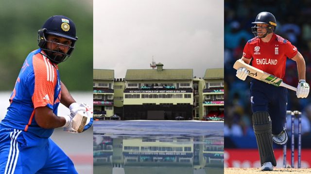 IND vs ENG, T20 World Cup semifinal: Rain delays India vs England's toss in Guyana, know the playing conditions here India skipper Rohit Sharma (left) and England captain Jos Buttler in this frame. (Getty)