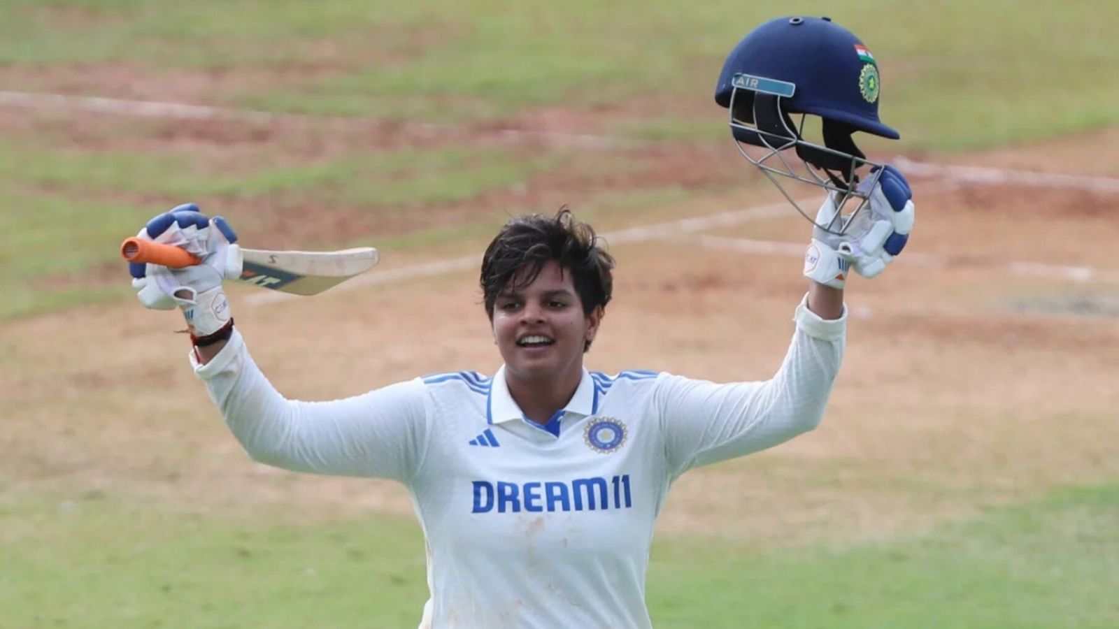 IND W vs SA W: Shafali Verma runs riot with the bat, scores fastest double century in women's Test history to script World Record India's star women's batter Shafali Varma in this frame. (Getty)